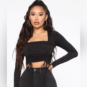 Scrunch Long Sleeve Crop Top